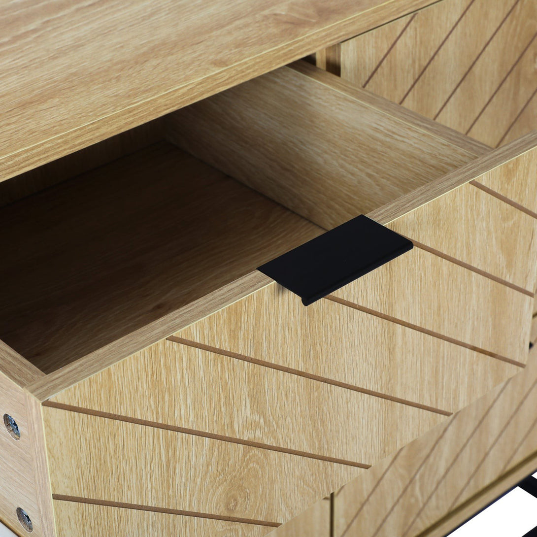 Crovo Wooden 6 Drawers Lowboy - Natural