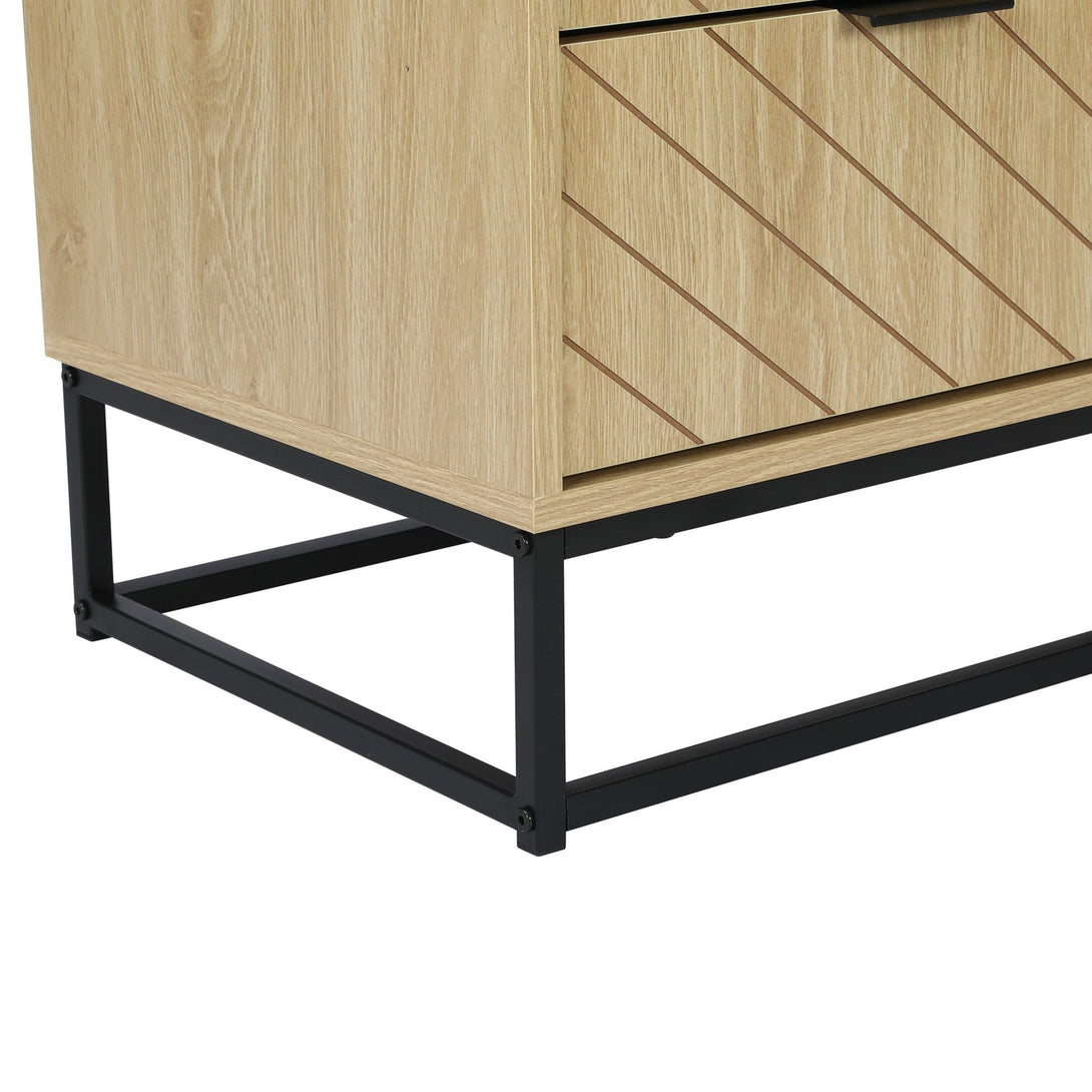 Crovo Wooden 6 Drawers Lowboy - Natural