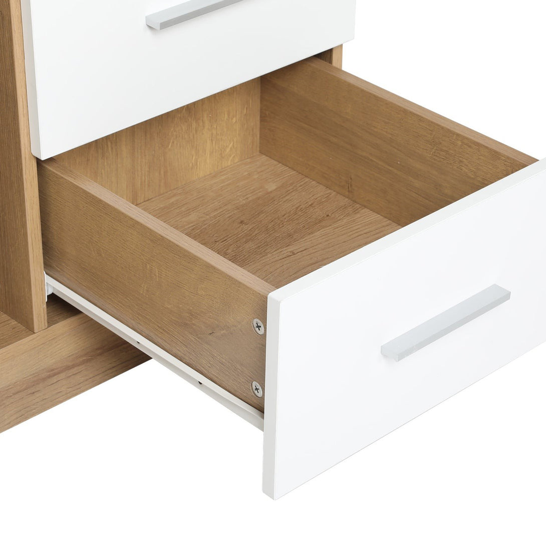 Harris 2 Door Wardrobe with 3 Drawers - Oak+White 