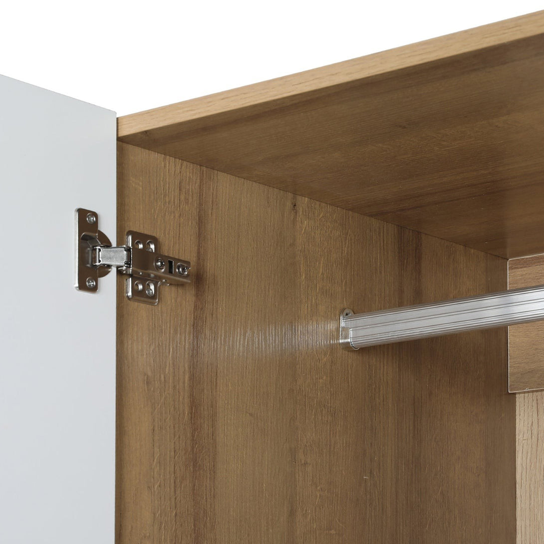 Harris 3 Door Wardrobe with 3 Drawers - Oak+White