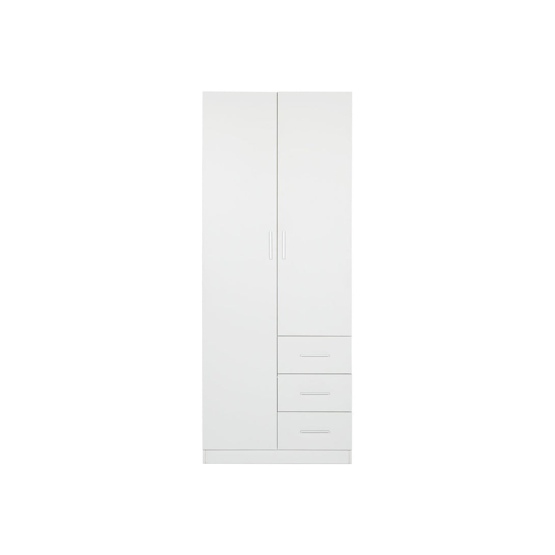 Tongass 2 Door Wardrobe with 3 Drawers - White