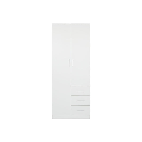 Tongass 2 Door Wardrobe with 3 Drawers - White