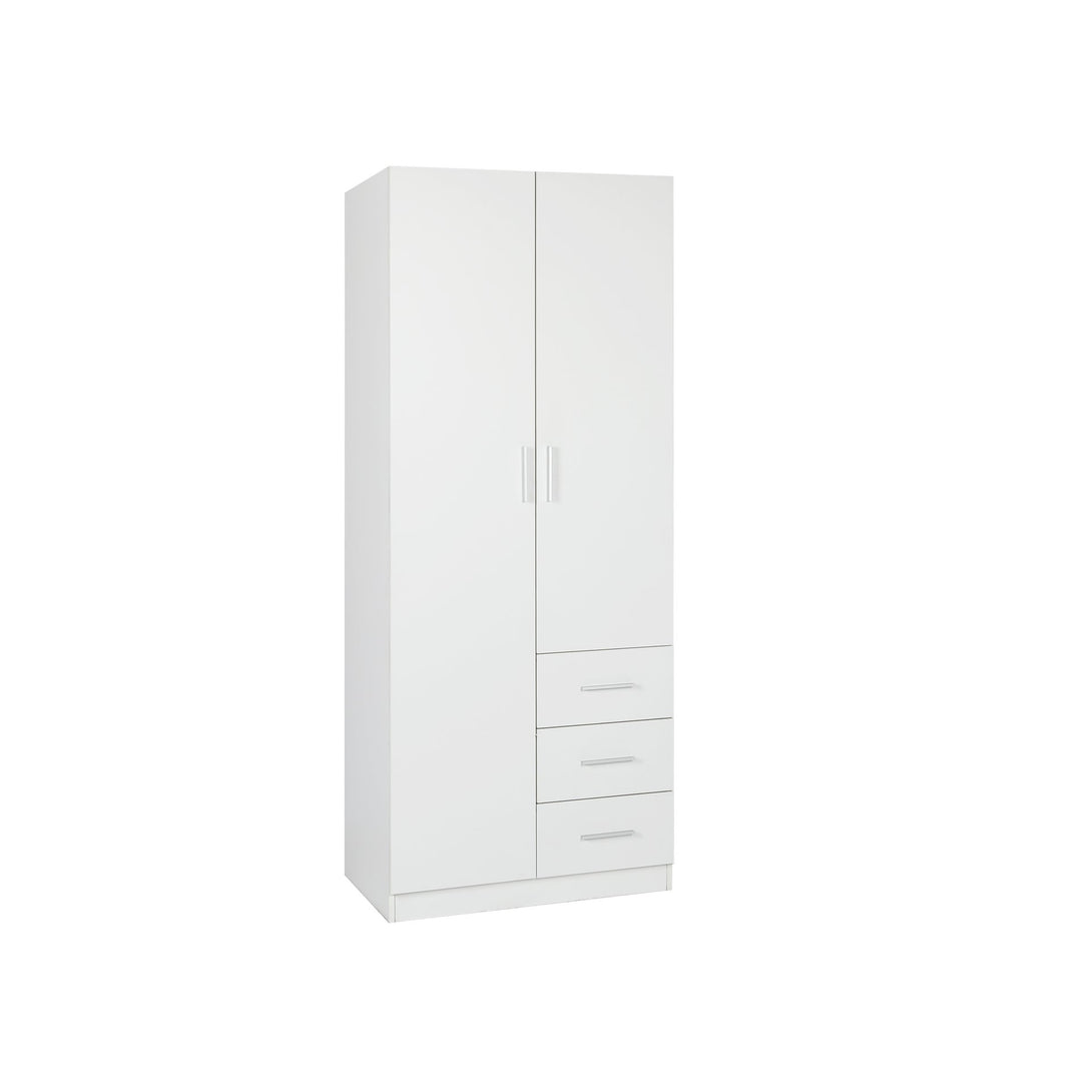 Tongass 2 Door Wardrobe with 3 Drawers - White