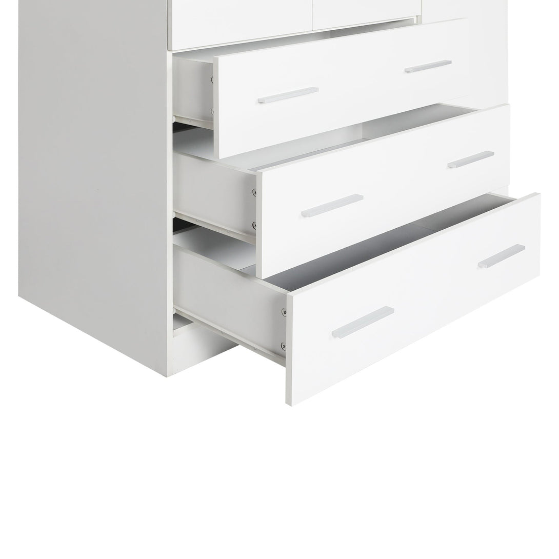 Tongass 3 Door Wardrobe with 3 Drawers - White