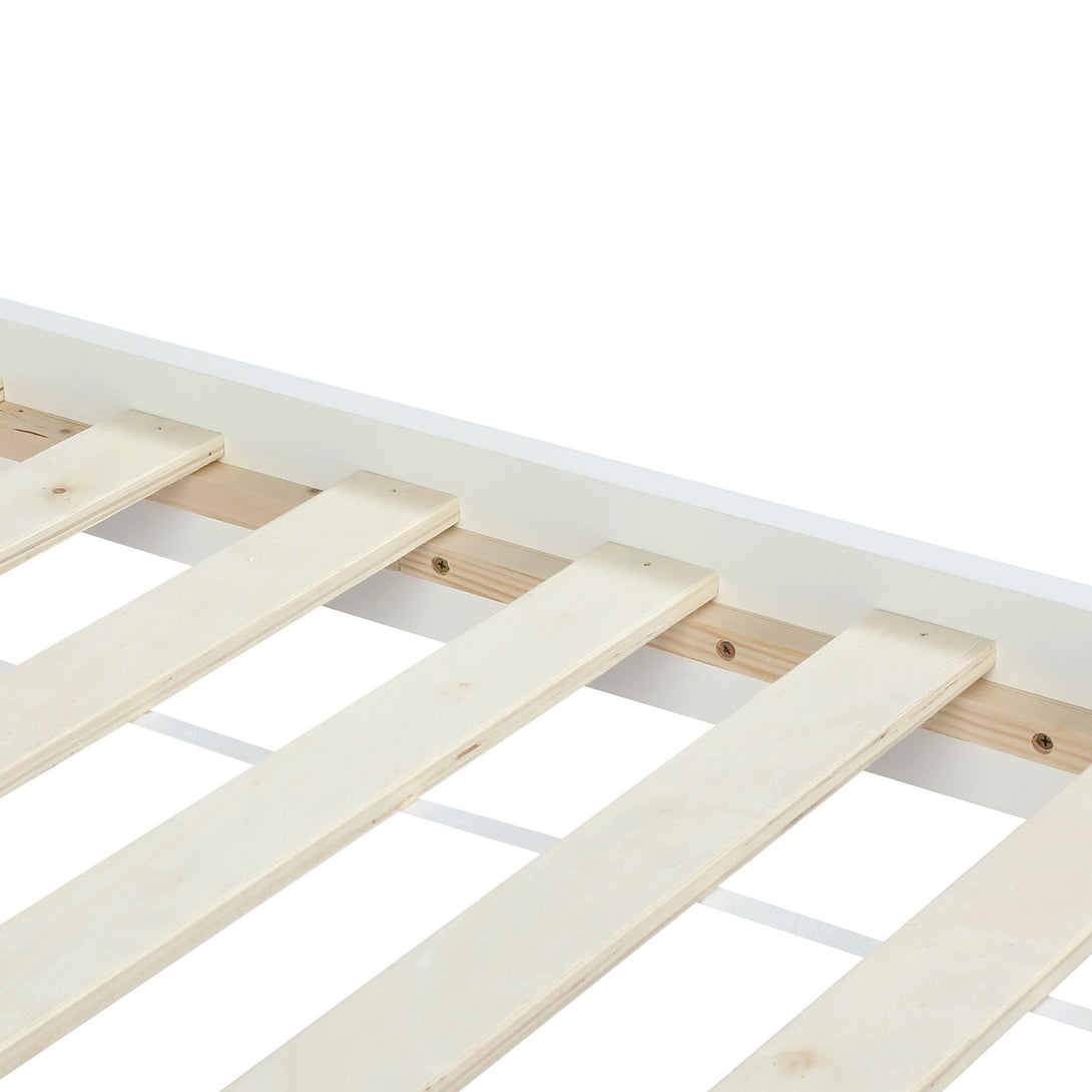 Castor King Single Wooden Bed Frame - White