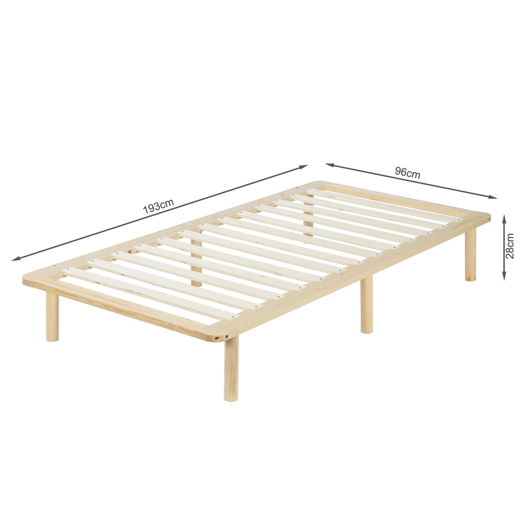 Ohio Single Wooden Bed Base - Natural