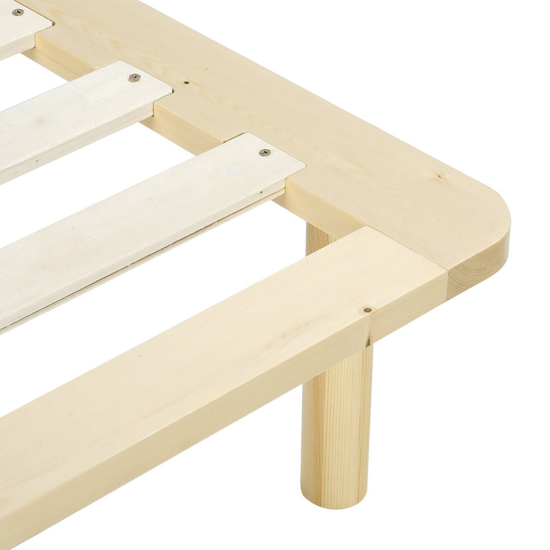 Ohio Double Wooden Bed Base - Natural 