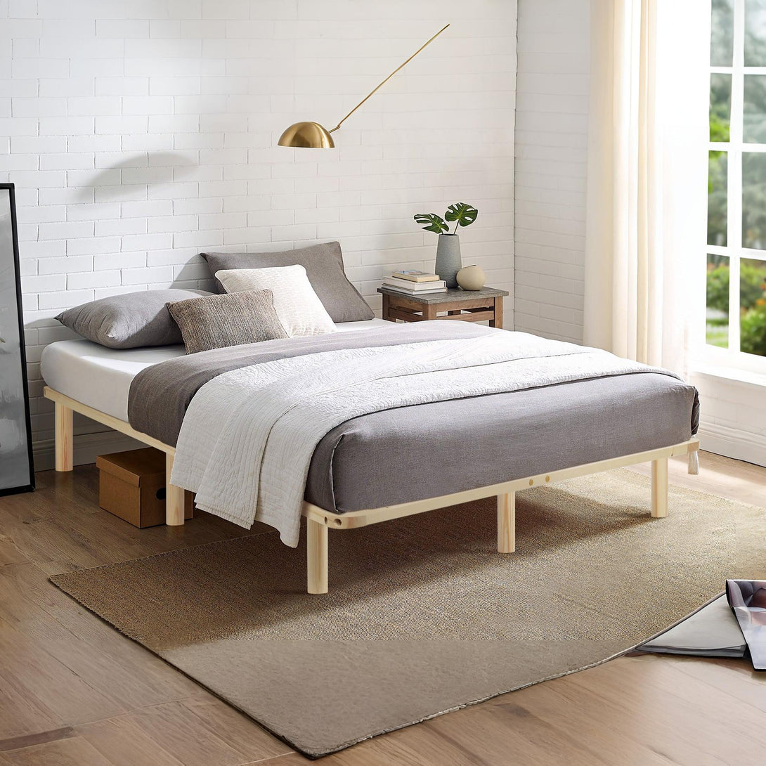 Ohio Double Wooden Bed Base - Natural 