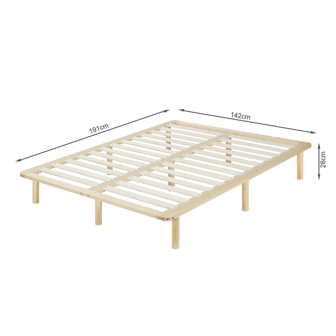 Ohio Double Wooden Bed Base - Natural 