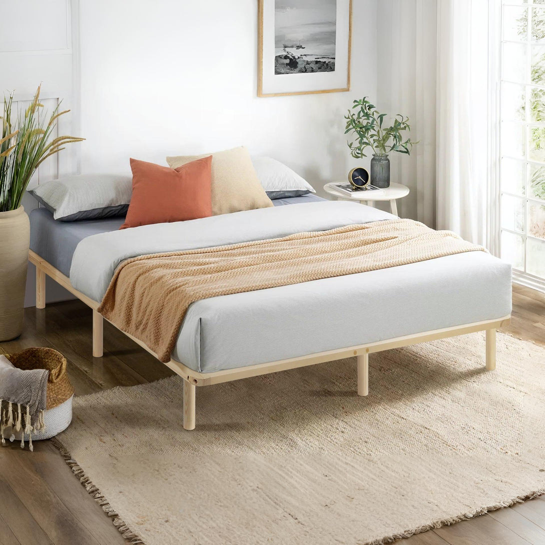 Ohio King Wooden Bed Base - Natural 