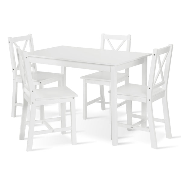 Chloe 5 Piece Dining Set - White 
