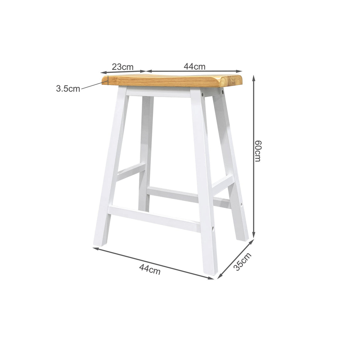 Avon Bar Stool - Set of Two - Oak+White