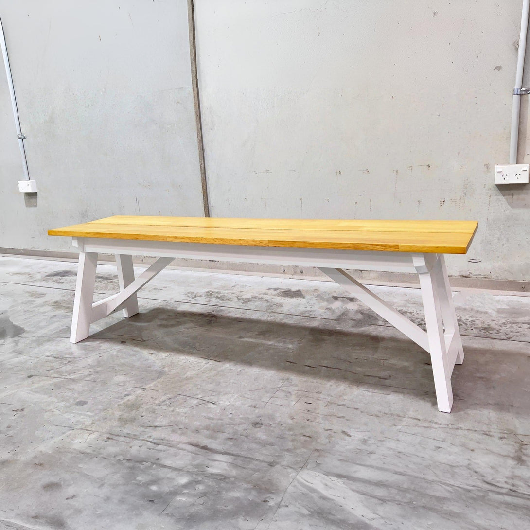 Bali Dining Bench Seat - Oak + White