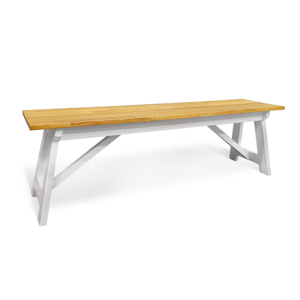Bali Dining Bench Seat - Oak + White