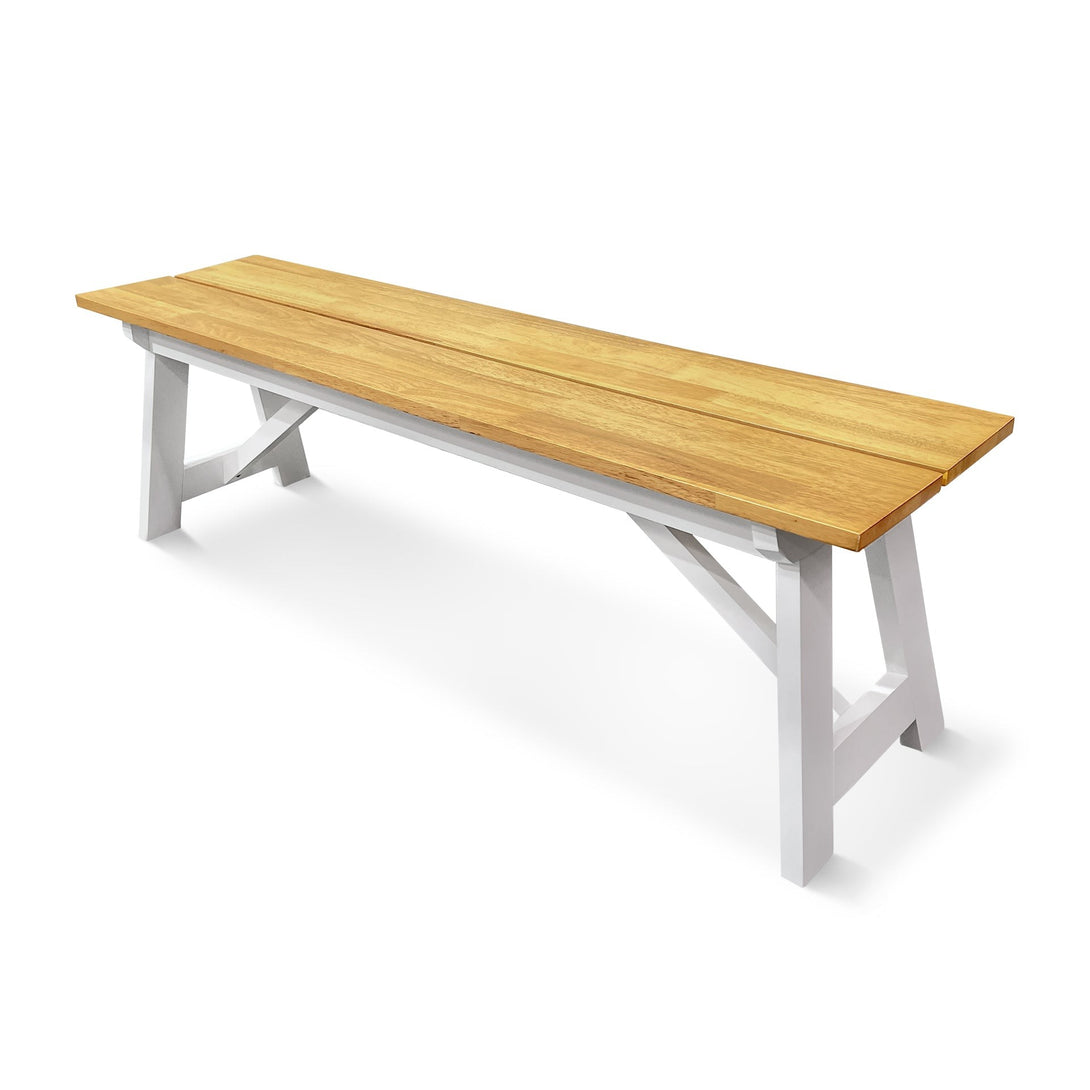 Bali Dining Bench Seat - Oak + White