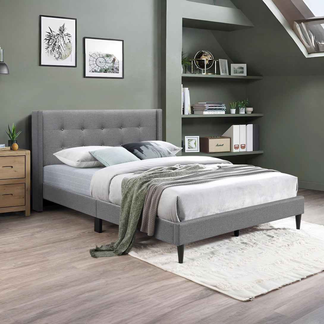 Sealy Queen Bed Frame - Light Grey