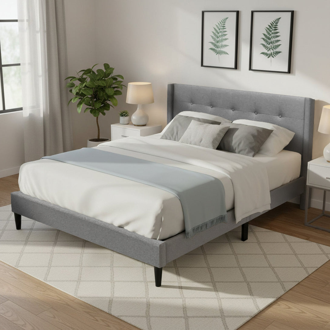 Sealy Queen Bed Frame - Light Grey