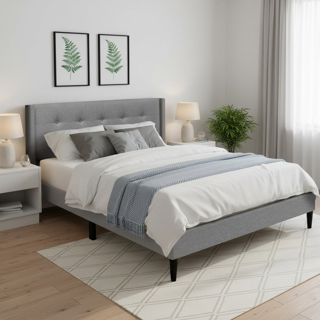 Sealy Queen Bed Frame - Light Grey