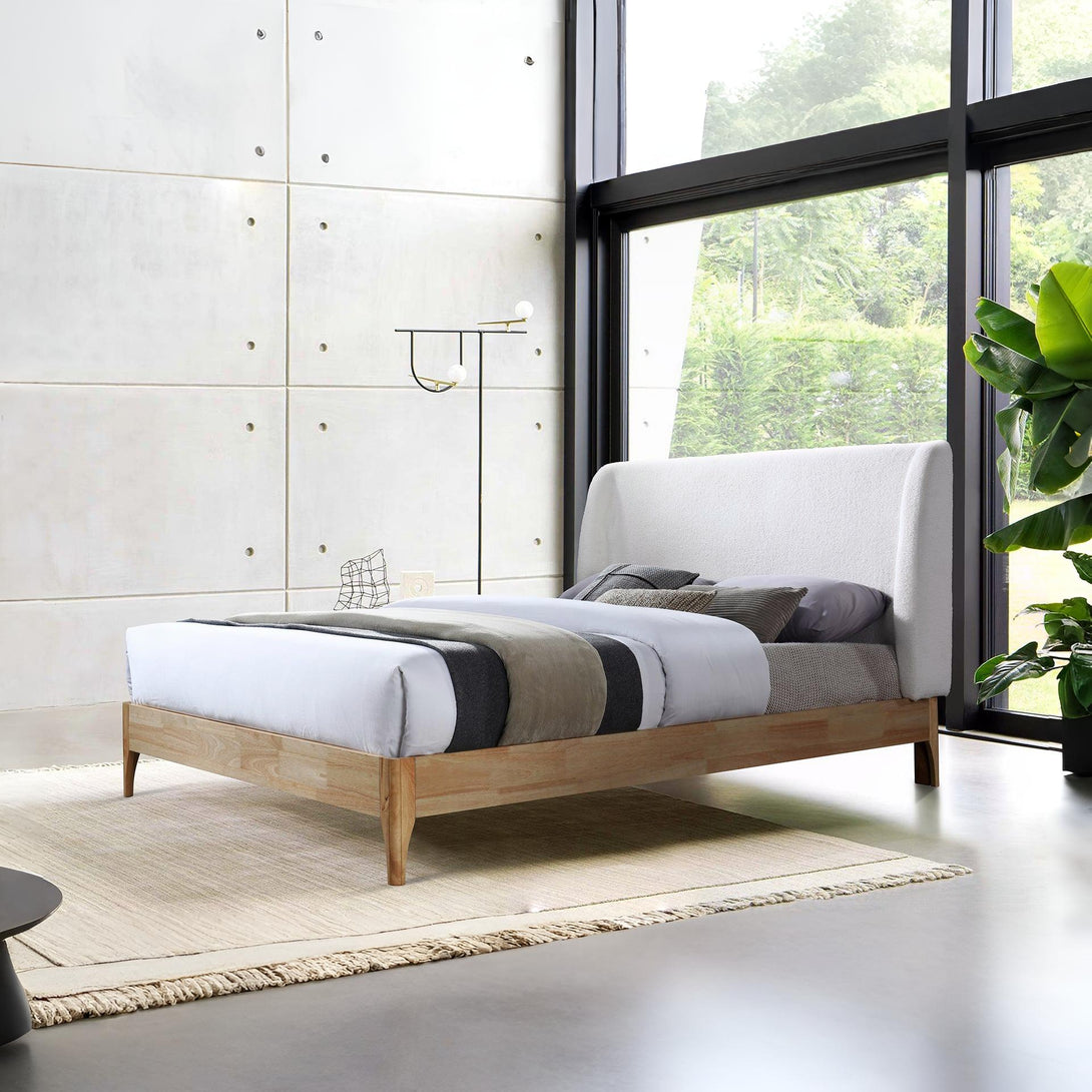 Queena Queen Bed Frame - Cream