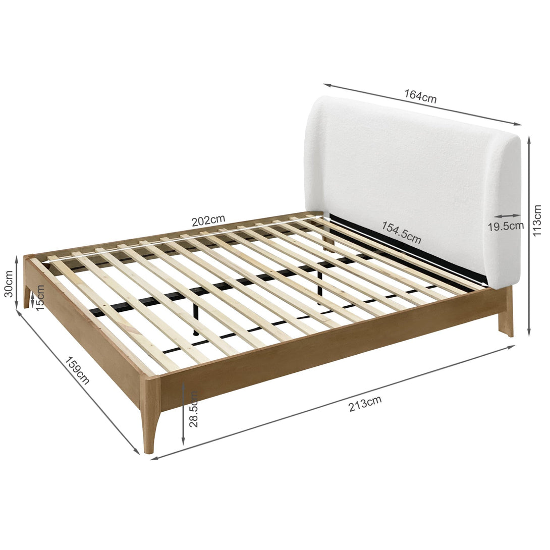 Queena Queen Bed Frame - Cream