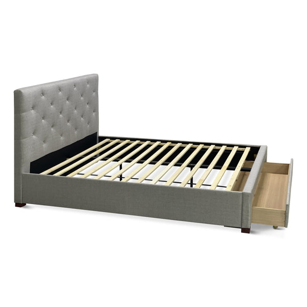 Makra Queen Bed Frame with Storage - Fog