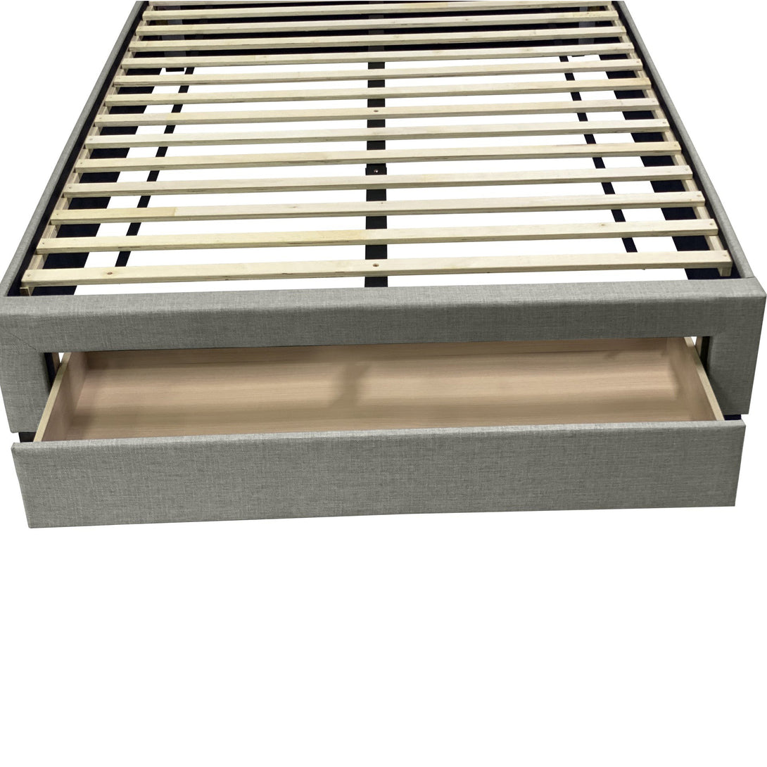 Makra Queen Bed Frame with Storage - Fog
