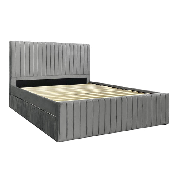 Tasman Queen with Single Trundle Bed Frame - Grey