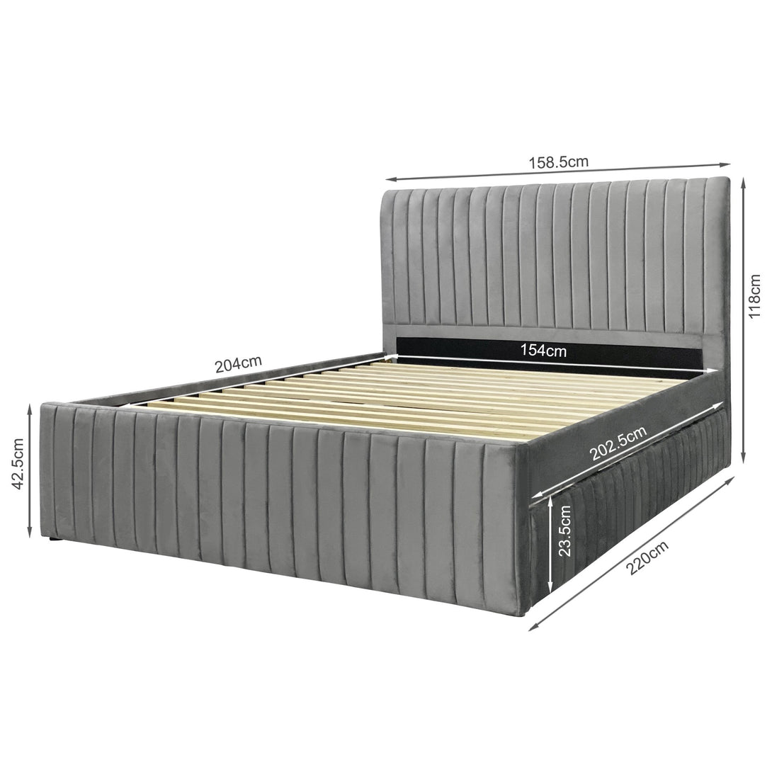 Tasman Queen with Single Trundle Bed Frame - Grey
