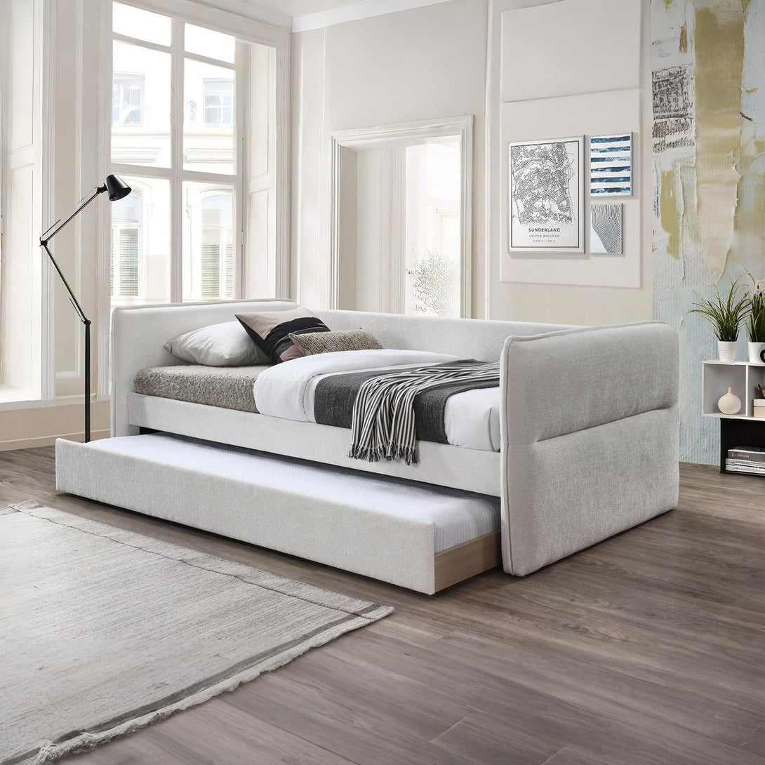 Joyce Single Trundle Bed Frame - Pearl