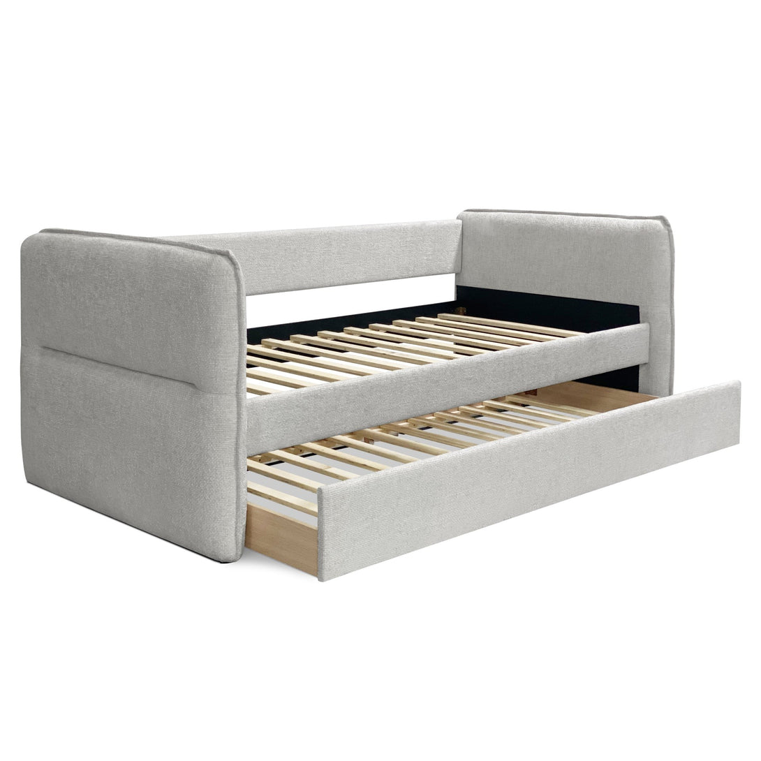 Joyce Single Trundle Bed Frame - Pearl