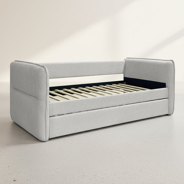 Joyce Single Trundle Bed Frame - Pearl