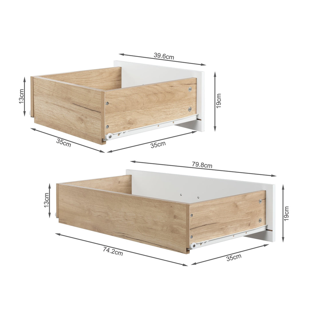 Alton Tallboy 6 Drawers - Natural + White