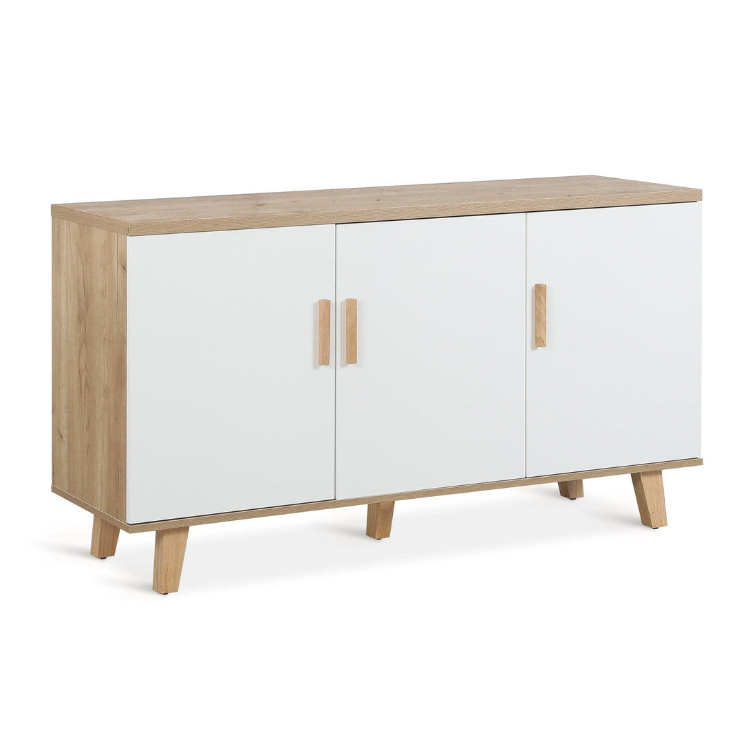 Alton Sideboard Buffet Table - Natural+White