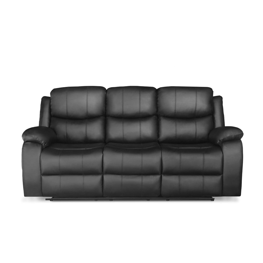 Wilson Manual 3 Seater Recliner Sofa - Black