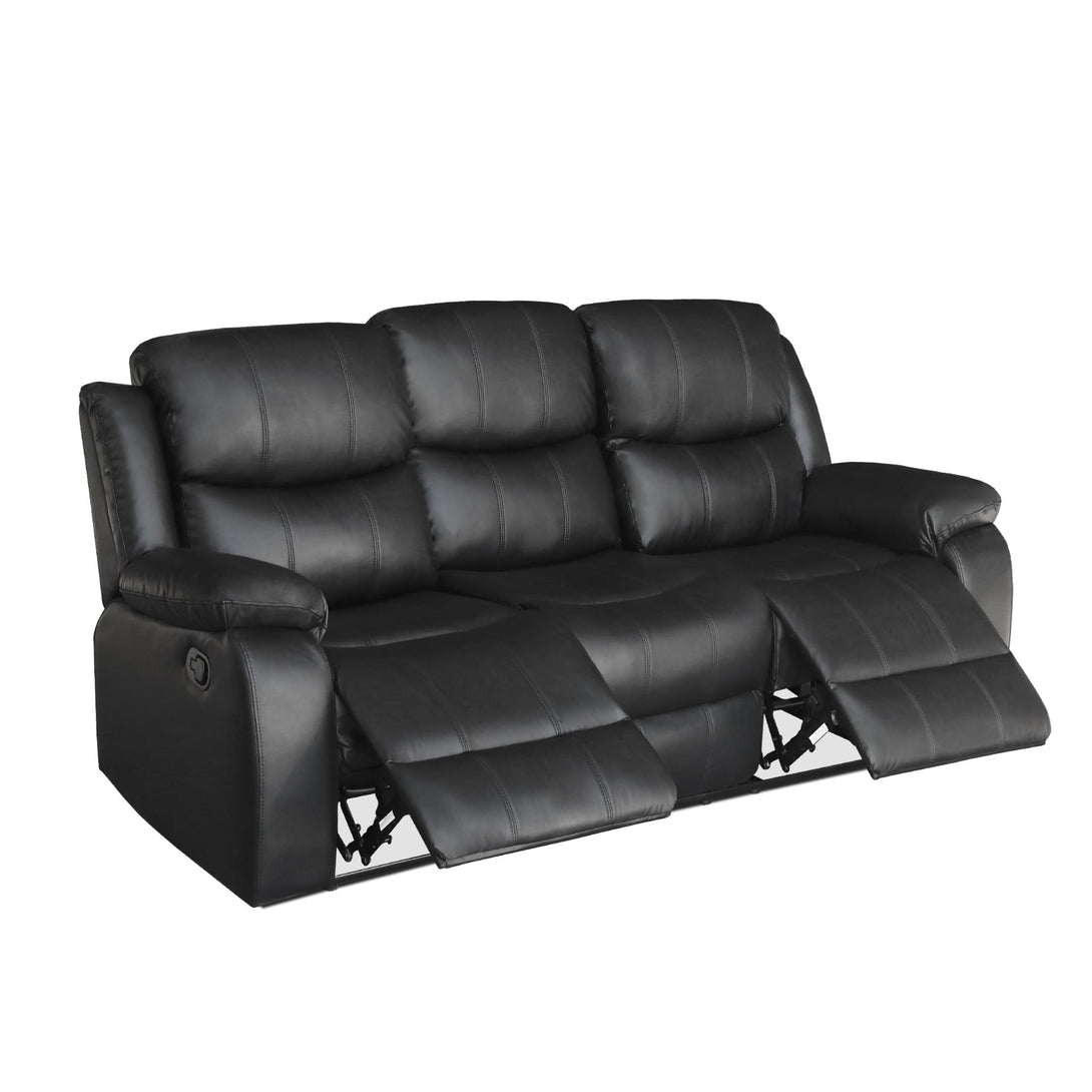 Wilson Manual 3 Seater Recliner Sofa - Black
