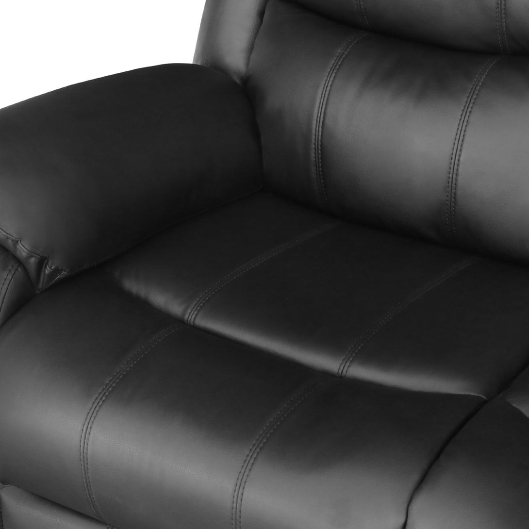 Wilson Manual 3 Seater Recliner Sofa - Black