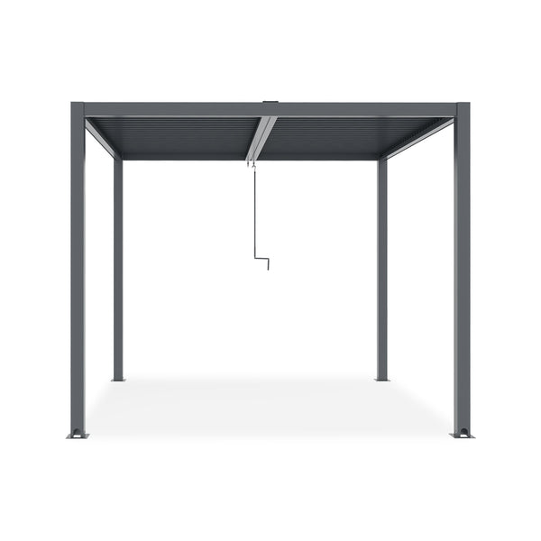 Toughout Manual Louvre Roof Aluminium Pergola 3m x 3m - Charcoal Grey