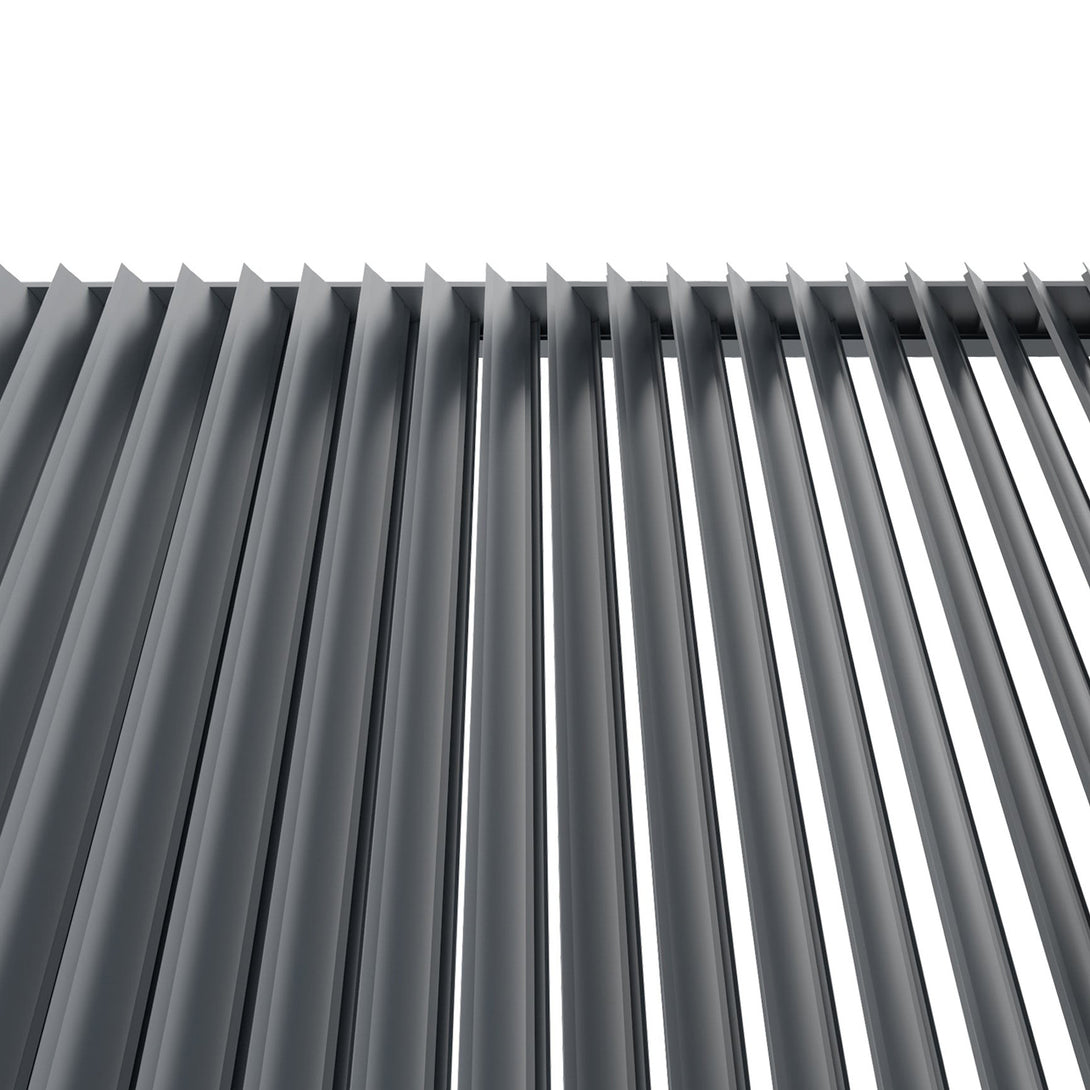 Toughout Manual Louvre Roof Aluminium Pergola 3m x 3m - Charcoal Grey