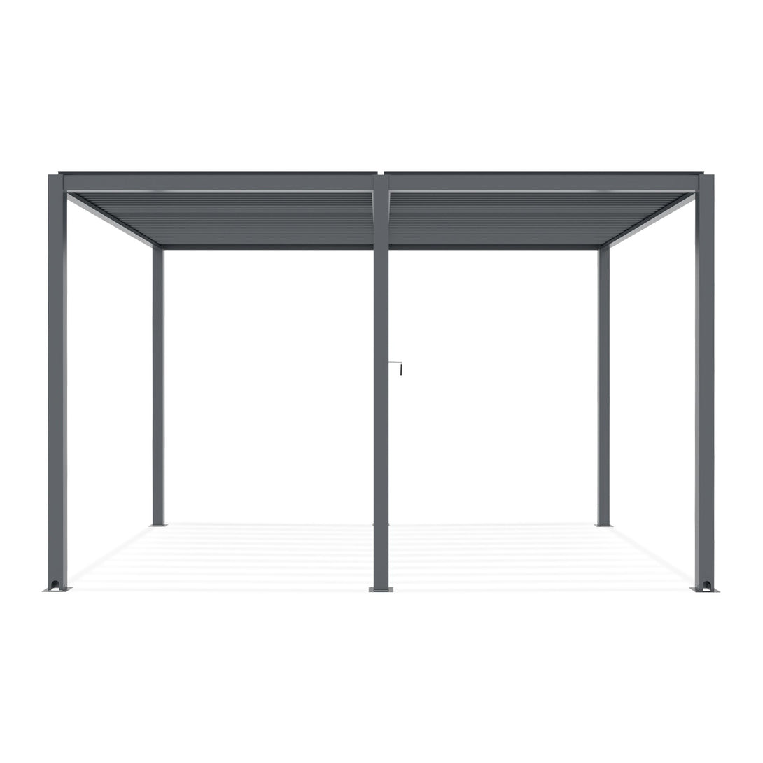 Toughout Manual Louvre Roof Aluminium Pergola 4m x 3m - Charcoal Grey