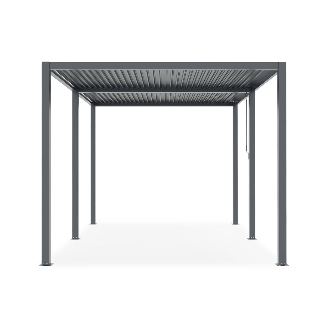 Toughout Manual Louvre Roof Aluminium Pergola 4m x 3m - Charcoal Grey