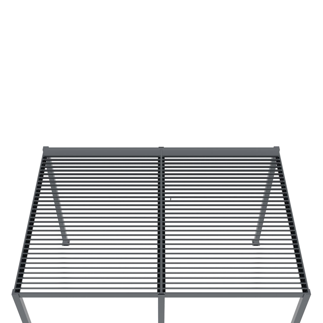 Toughout Manual Louvre Roof Aluminium Pergola 4m x 3m - Charcoal Grey