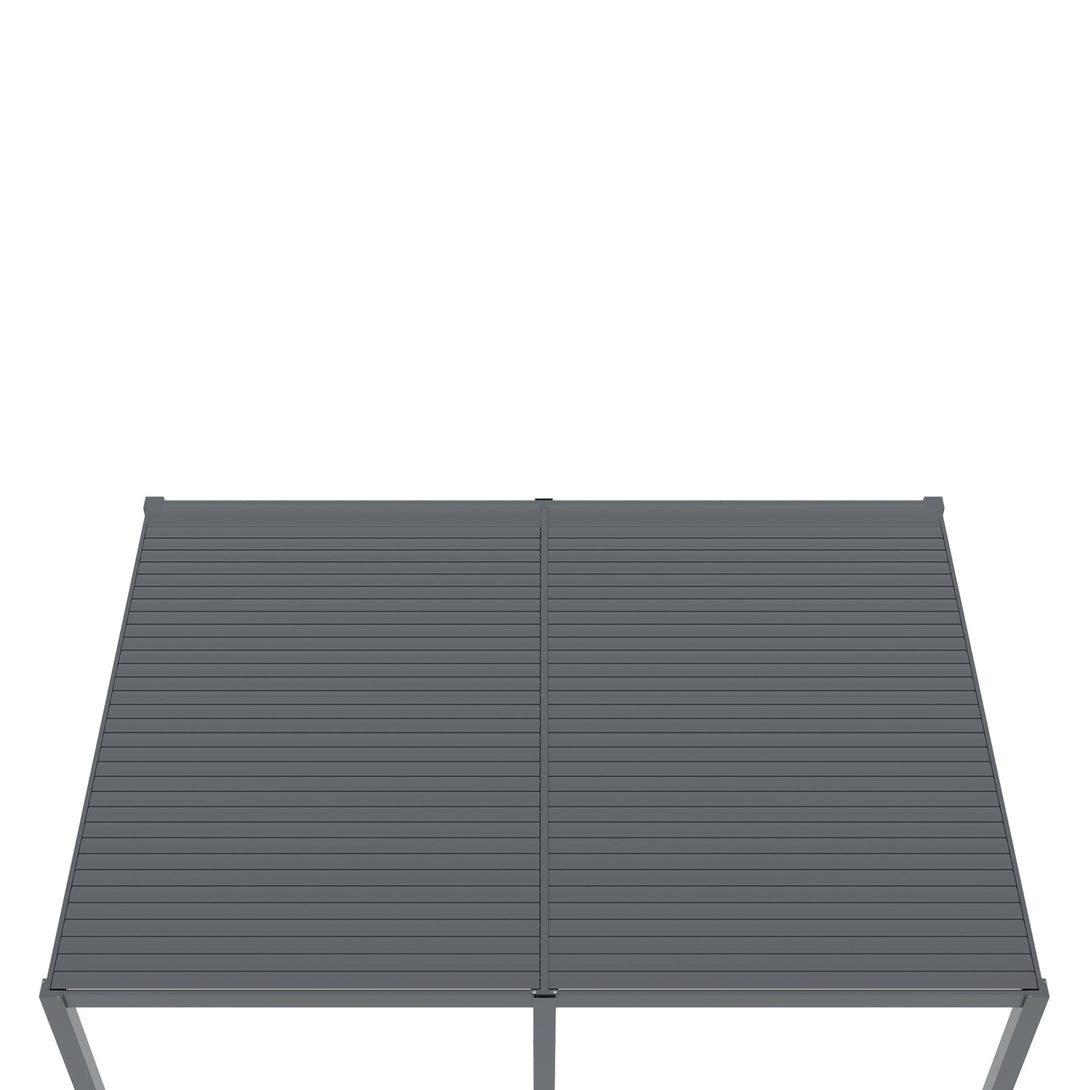 Toughout Manual Louvre Roof Aluminium Pergola 4m x 3m - Charcoal Grey