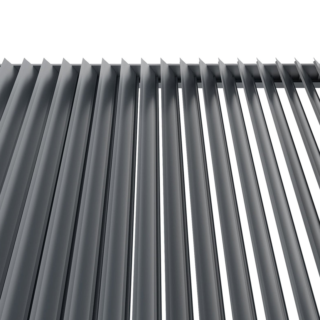 Toughout Manual Louvre Roof Aluminium Pergola 4m x 3m - Charcoal Grey