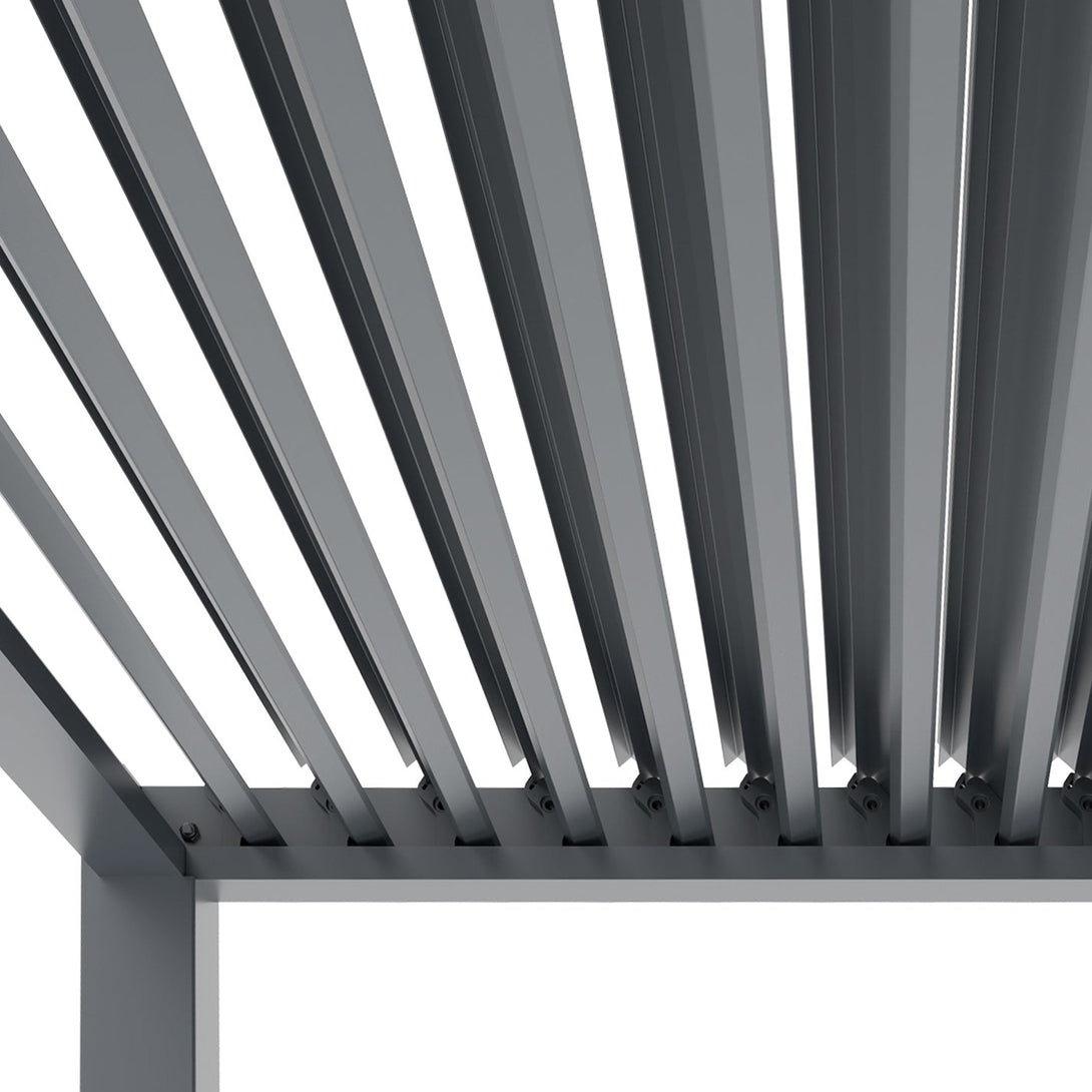 Toughout Manual Louvre Roof Aluminium Pergola 4m x 3m - Charcoal Grey