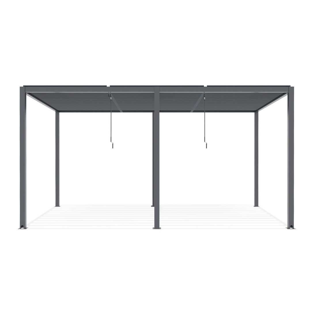 Toughout Manual Louvre Roof Aluminium Pergola 6m x 3m - Charcoal Grey