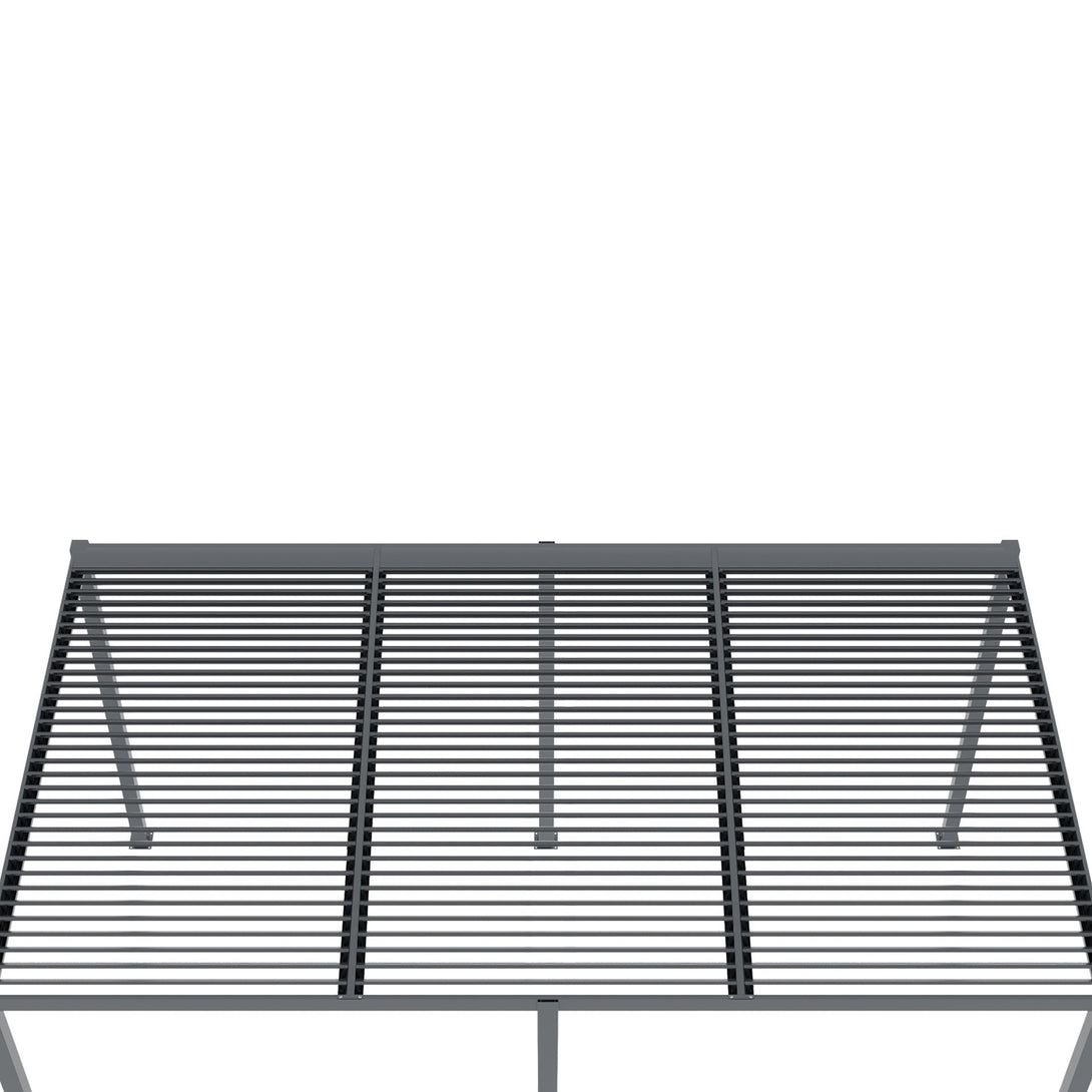 Toughout Manual Louvre Roof Aluminium Pergola 6m x 3m - Charcoal Grey