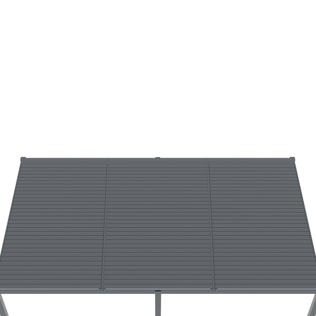 Toughout Manual Louvre Roof Aluminium Pergola 6m x 3m - Charcoal Grey