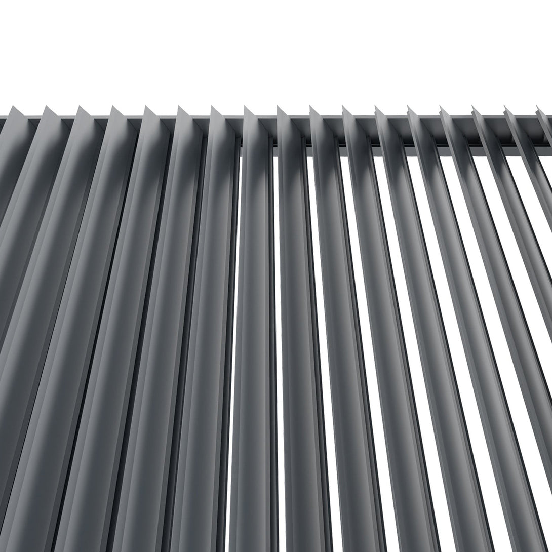 Toughout Manual Louvre Roof Aluminium Pergola 6m x 3m - Charcoal Grey