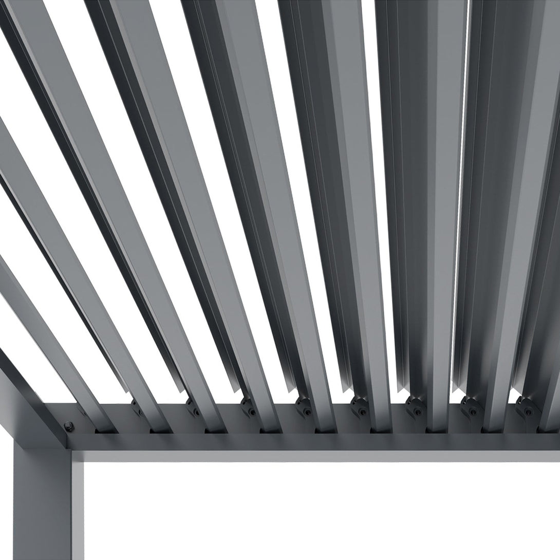 Toughout Manual Louvre Roof Aluminium Pergola 6m x 3m - Charcoal Grey