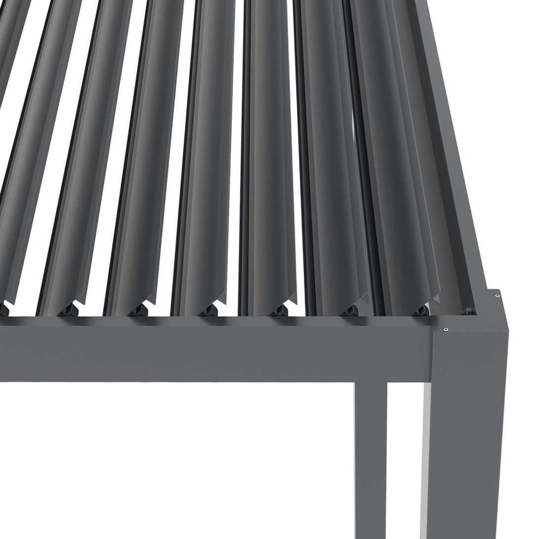 Toughout Manual Louvre Roof Aluminium Pergola 6m x 3m - Charcoal Grey